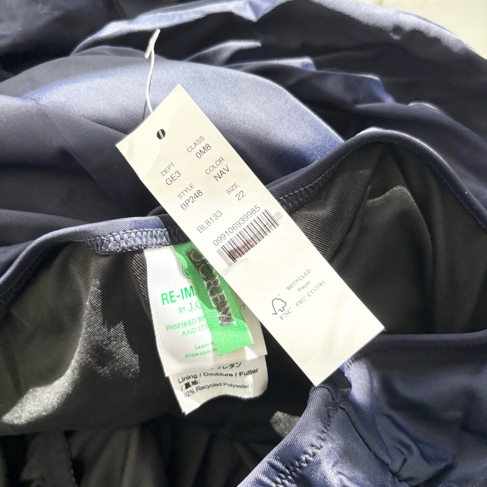NWT J. Crew Ruched One-shoulder Swim Dress Navy Blue - Picture 4 of 5